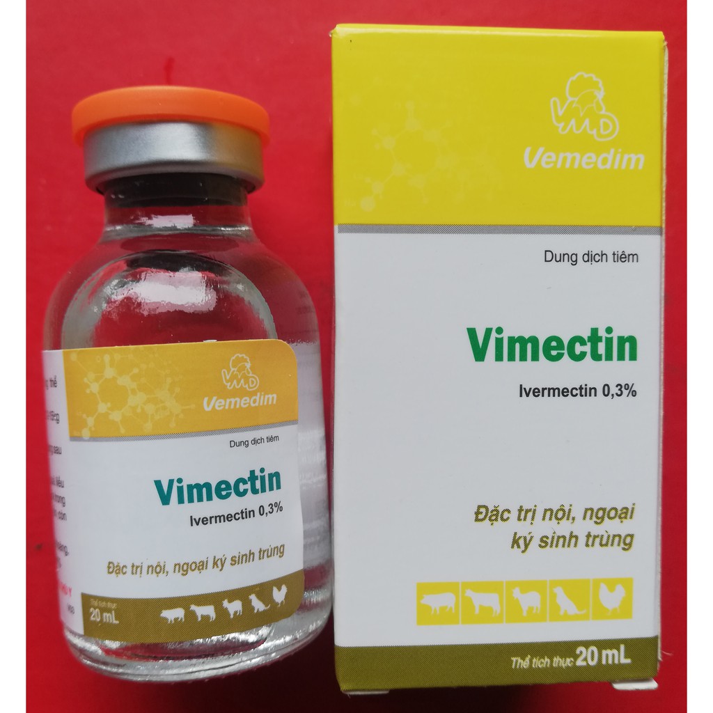 1 lọ Vimectin 20 ml Sản phẩm cao cấp chuyên dùng cho trâu, bò, dê, cừu, heo, gia cầm, chó, mèo, thỏ