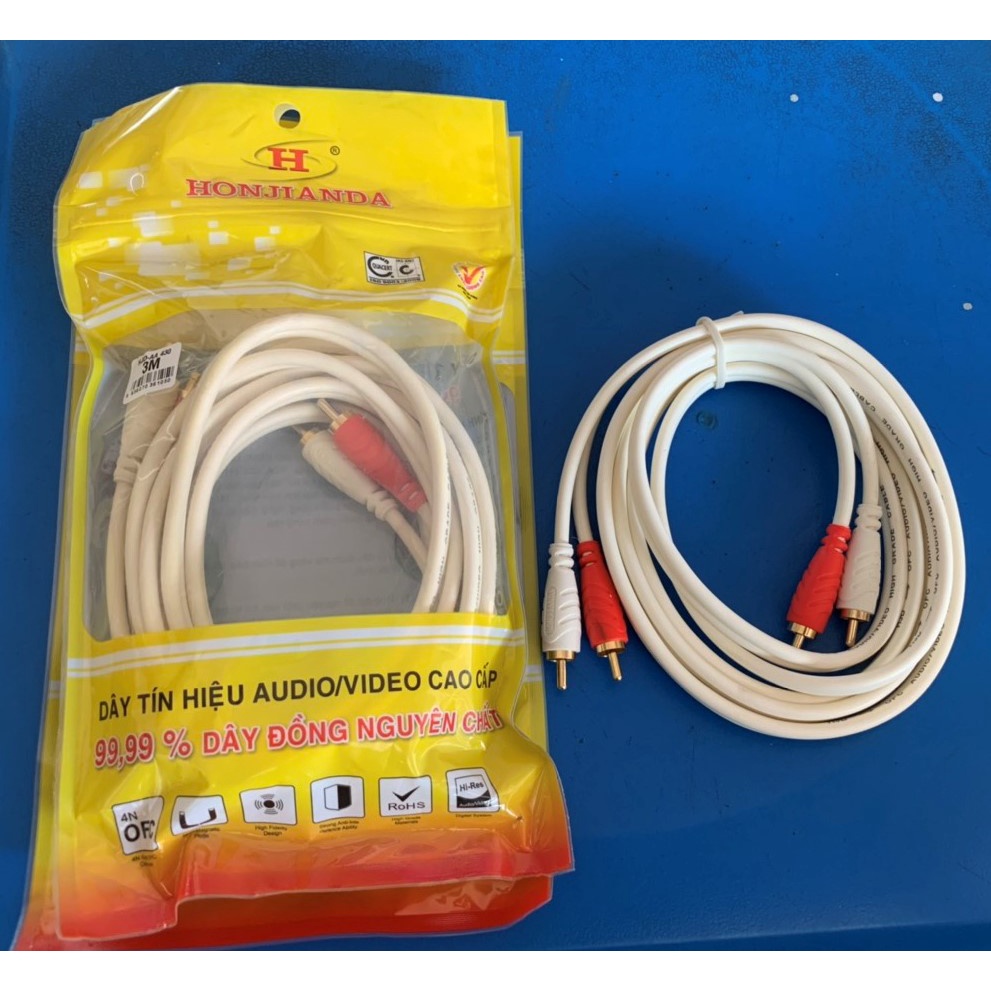 Cáp AV 4 đầu hoa sen cao cấp dài 1.8M-3m-5m-10m-15M-20 MÉT dây đồng nguyên chất - Cáp AV 4 đầu hoa sen