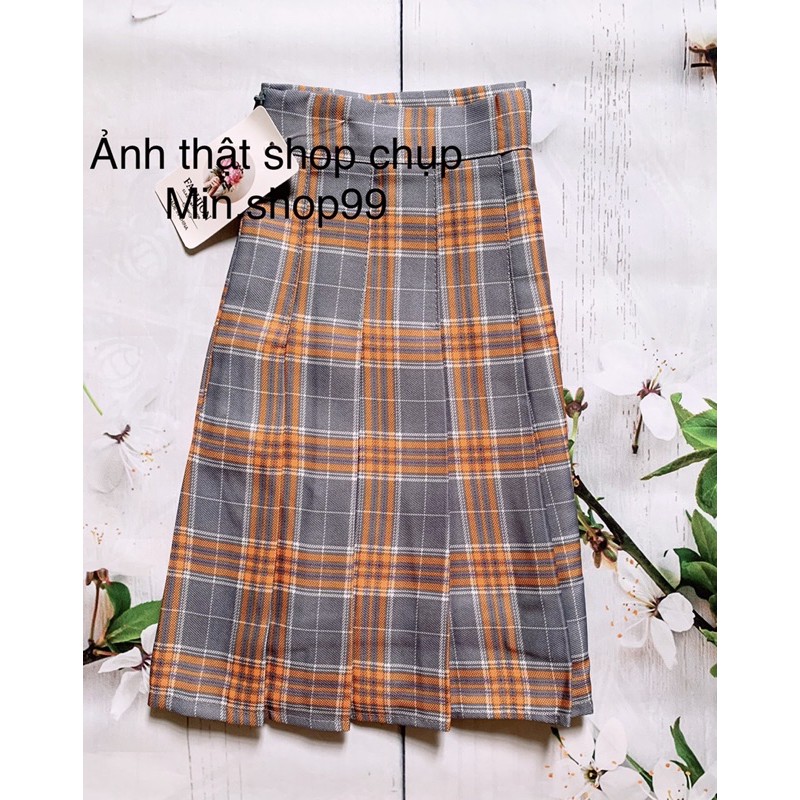 Chân váy kẻ Caro Tenis xếp ly Quảng Châu | BigBuy360 - bigbuy360.vn