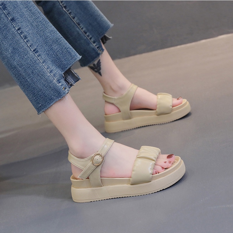Giày sandal IELGY tăng chiều cao phong cách Hàn Quốc thoải mái cho nữ