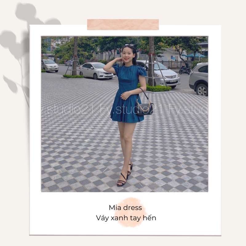 Váy xanh tay hến Mia dress