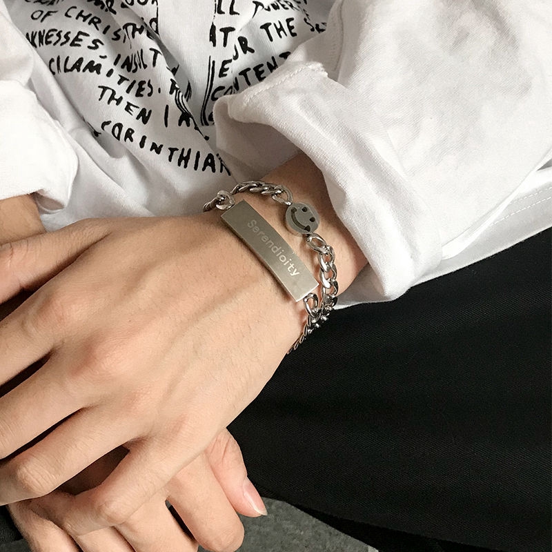 Vòng Tay Kim Loại Mặt Hình Mặt Cười Cho Nam Và Nữ