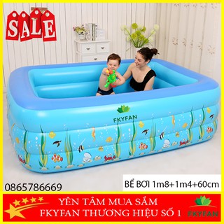 ( GIÁ SỈ ) Bể Bơi Phao 1M8 bể bơi trẻ em hình chứ nhật , bể bơi người lớn bê bơi cho bé 3 tầng