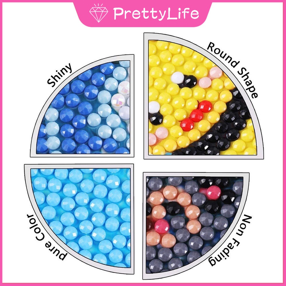 Bộ công cụ làm tranh đính đá 5D DIY họa tiết cô gái hoạt hình dễ thương kích thước 30x40cm dùng trang trí sáng tạo