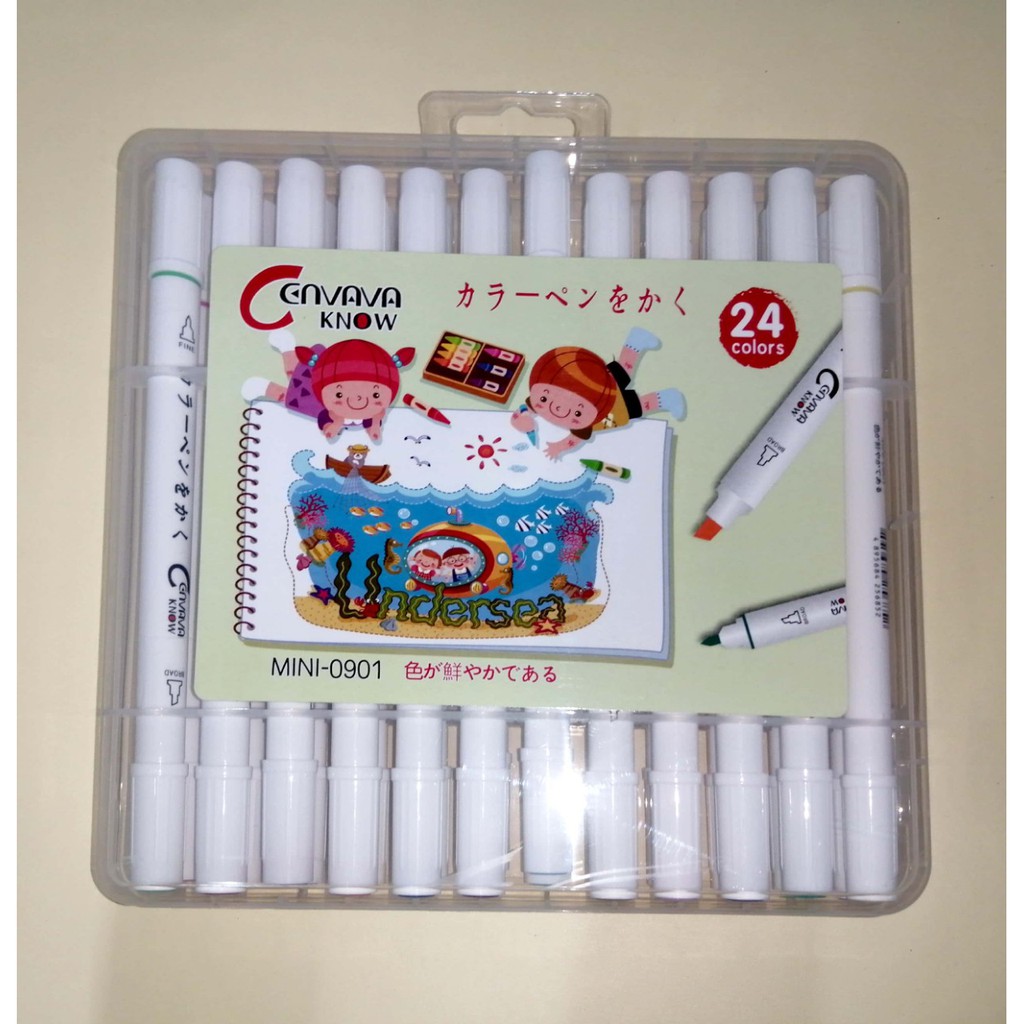 Bút Marker Vẽ Tranh Chuyên Nghiệp 12 - 48 Màu 2 Đầu Thân Nhỏ