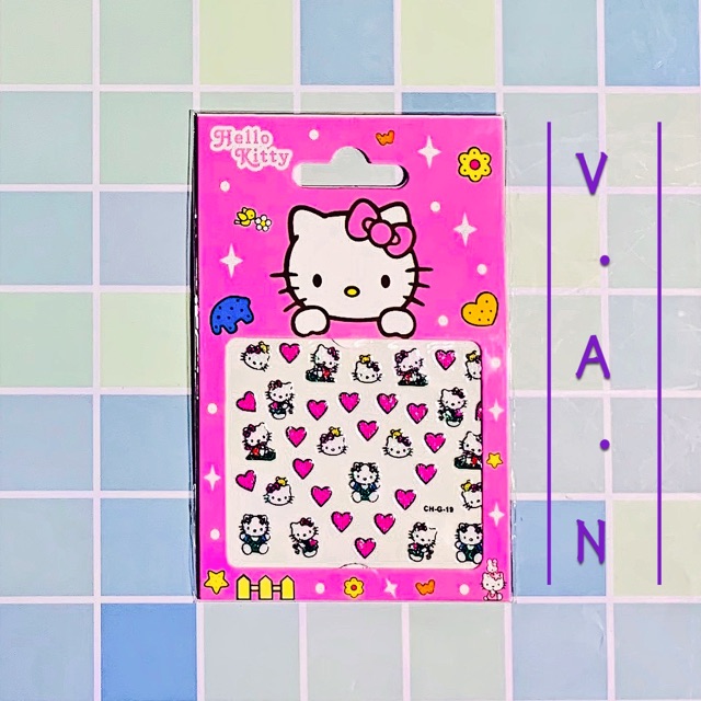 Sticker dán móng hình dán móng tay Hello Kitty