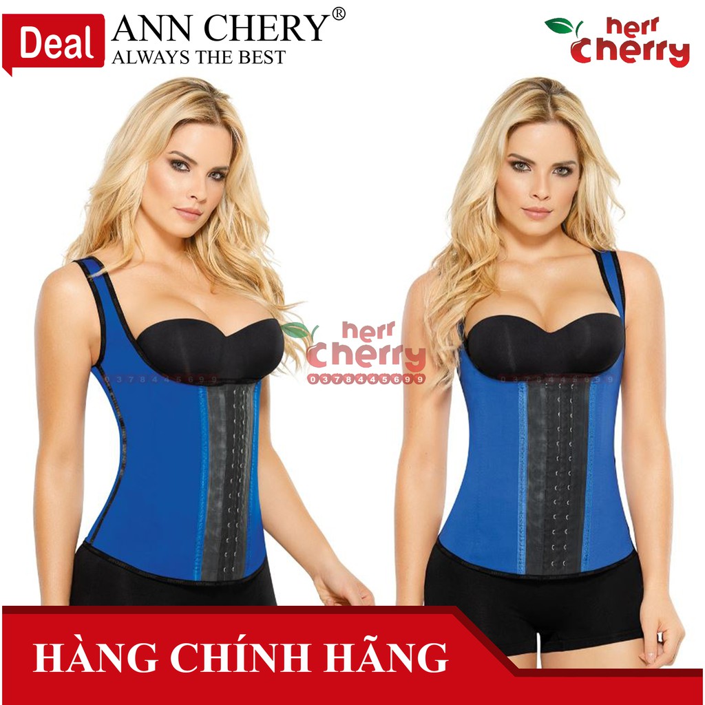 Đai nịt bụng giảm mỡ Ann Chery 2022 Blue 3 Hooks Fajas Latex Vest