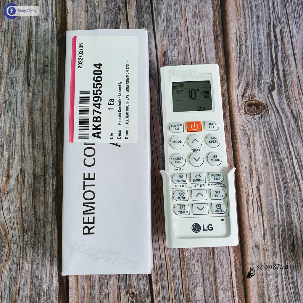 Điều khiển điều hòa LG Dual inverter chính hãng AKB74955604 nút cam
