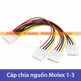 Dây cáp chia nguồn Molex IDE 4PIN 1 thành 3 - Cáp chia nguồn Molex 1 ra 3 cho HDD/DVD 20Cm