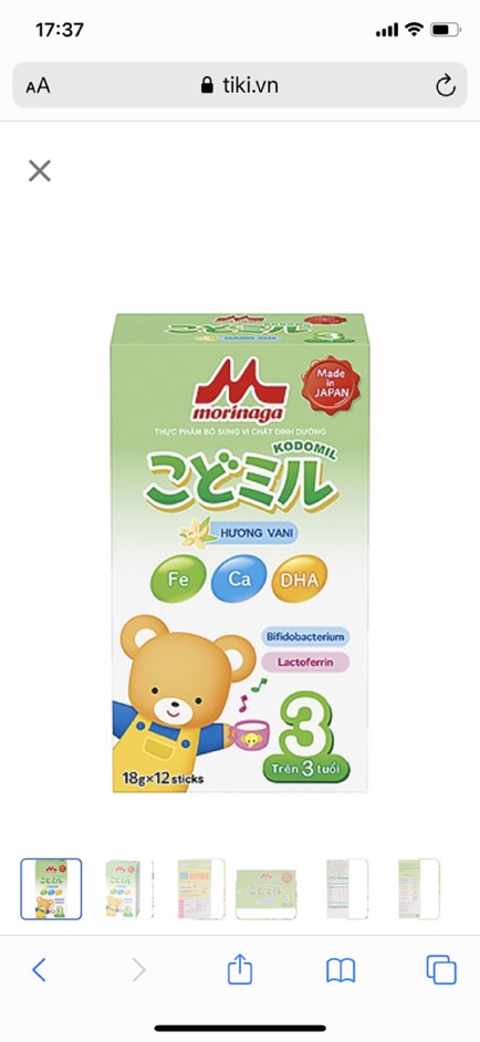 Sữa morinaga  số 3 hộp giấy 216g đã tháo tem