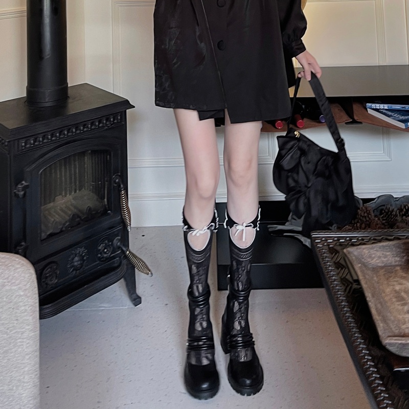Xixi Tất Lưới Phối Ren Hoa Phong Cách Gothic Nhật Bản Cho Nữ