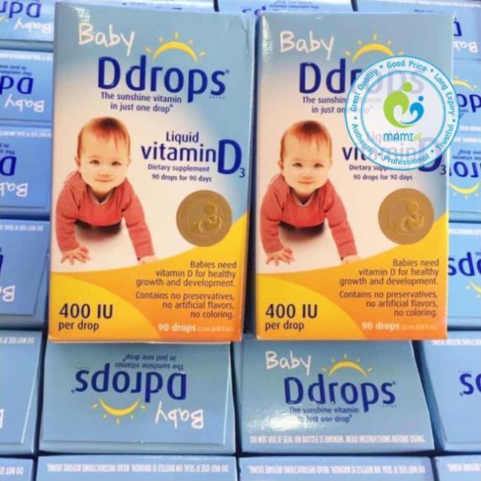 Vitamin D (90 giọt) phát triển xương răng, tăng miễn dịch cho bé dưới 1 tuổi Vitamin D3 Drops 400 IU, Mỹ/Canada