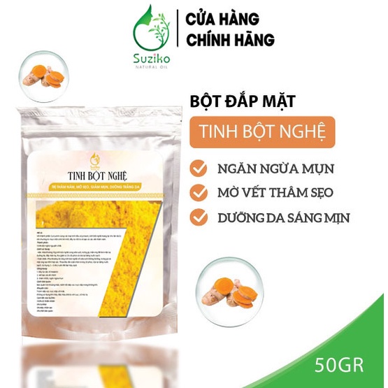 Bột Nghệ đắp mặt nạ hữu cơ SUZIKO nguyên chất 70G | 100% Organic