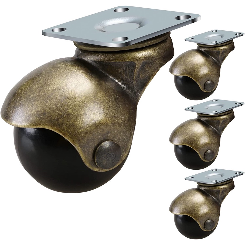 Bánh xe cầu tròn đế vuông không khoá phi 50mm