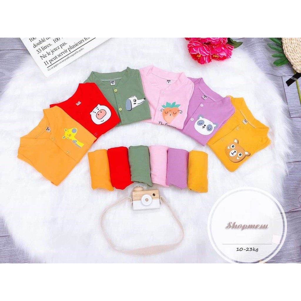 Bộ cotton len in hình thú