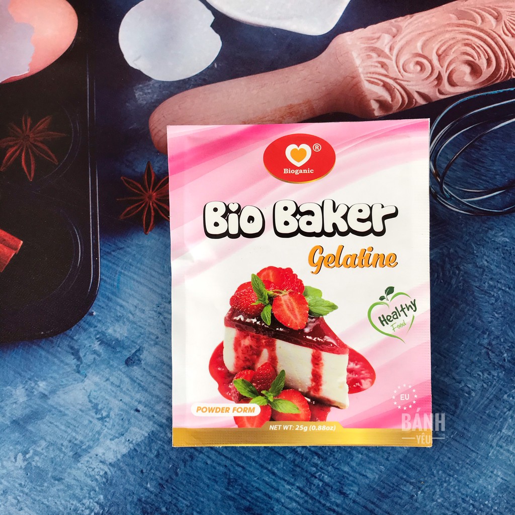 Bột Gelatin BIO BAKER gelatine XUẤT XỨ CHÂU ÂU 25g