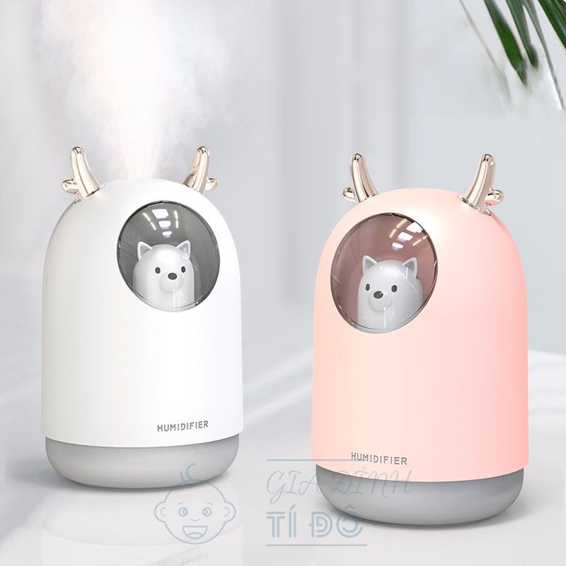 Máy Phun Sương Tạo Ẩm Không Khí ⚡ FREESHIP ⚡ Hình Gấu Dung Tích 300ml Có Đèn Led 7 Màu