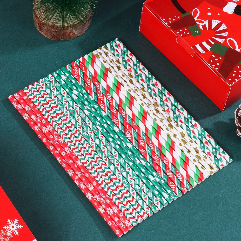 Bộ 25 Ống Hút Giấy Dùng Trang Trí Tiệc Cưới / Giáng Sinh