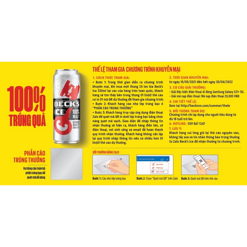 Bia becks ice thùng 24 lon sleek