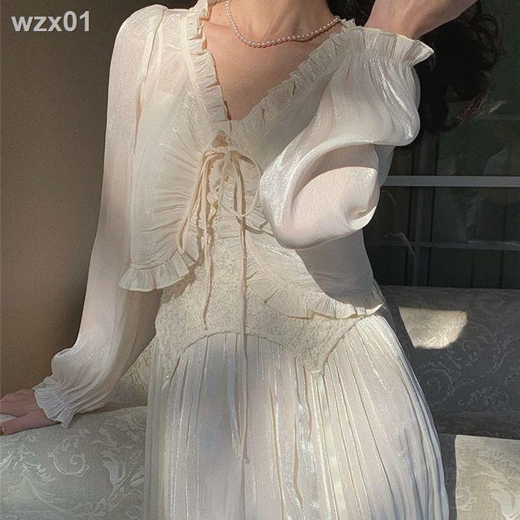 Mùa xuân năm 2021 mới của Pháp retro satin ren lên áo len chống nắng, sơ mi nữ nhỏ khoác ngắn, mặc ngoài thích h