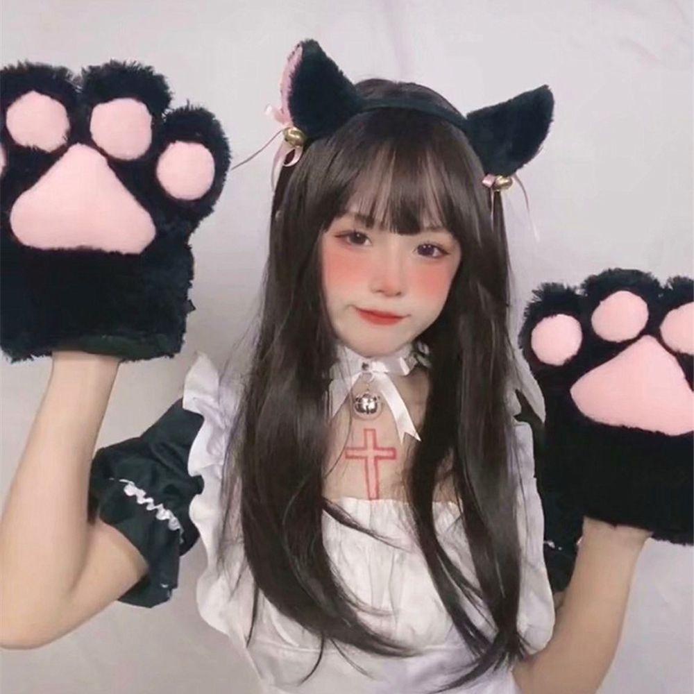 Mxgoods Vòng Cổ Choker Vải Lông Có Đuôi Lông Phong Cách Anime Dành Cho Cô Hầu Gái