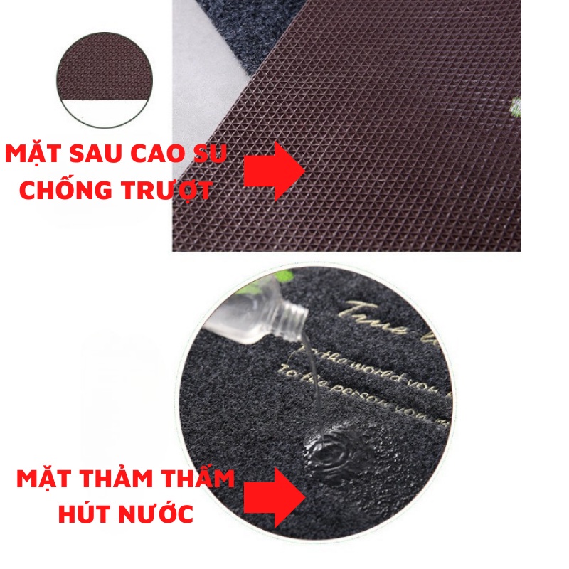 Thảm lau chân thấm nước trải sàn, thảm chùi chân chống trượt để phòng khách, nhà bếp, nhà tắm tiện lợi