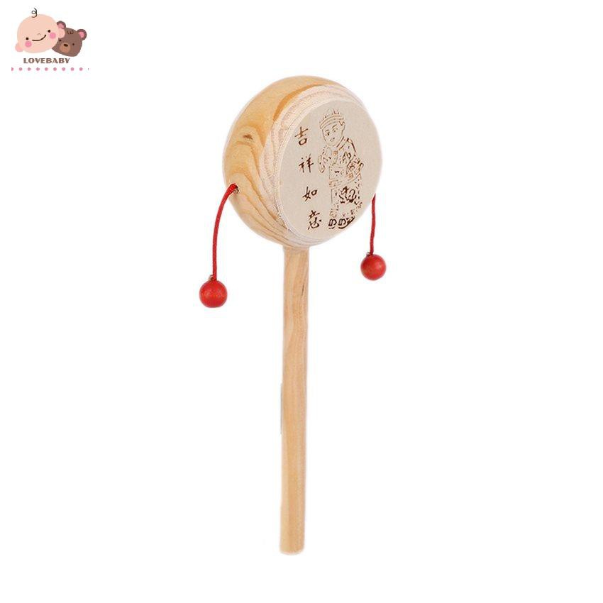 Trống Lục Lạc Gỗ Phong Cách Trung Hoa Cho Bé