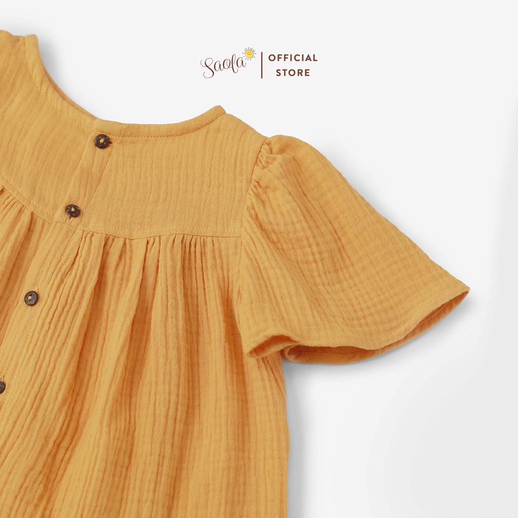 Váy Bé Gái Tay Cánh Tiên Dễ Thương Chất Liệu Muslin Thoáng Mát - SAOLA KIDS CLOTHING - FAYE DRESS - DRM004