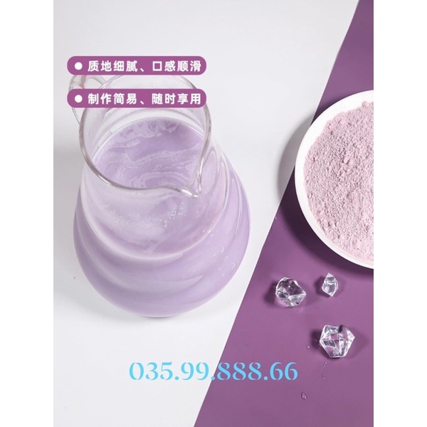 Bột Khoai Lang Tím Dừa 800g ngon  trà sữa pha lên màu tím nhạt