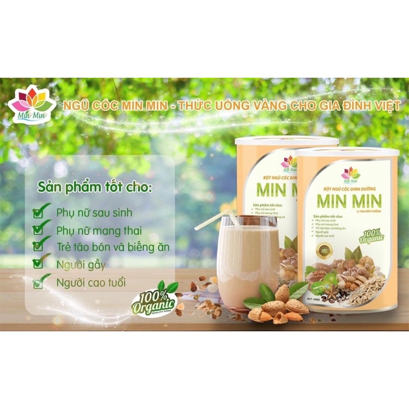 Ngũ cốc minmin cho mẹ Bầu/ mẹ sau sinh hộp 0.5kg DẠNG BỘT