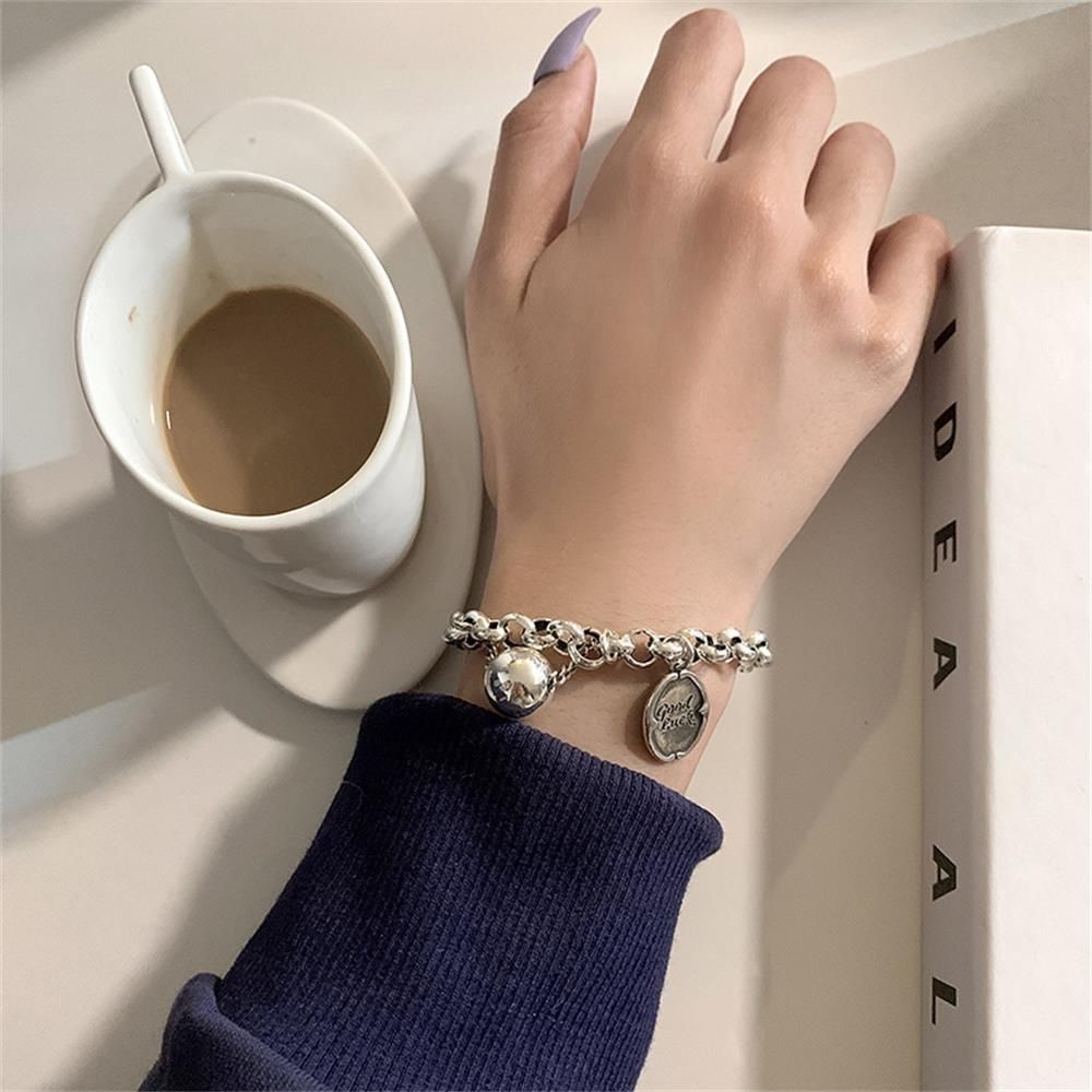 Vòng Tay Dạng Chuỗi Hạt May Mắn 925 Dày Dặn Thời Trang Cho Nam Nữ Mihan1