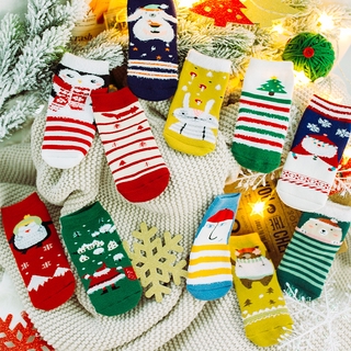 (Đang Bán) Bộ Sản Phẩm 3 Đôi Tất Hoạ Tiết Giáng Sinh Cho Bé 0-12 Tuổi