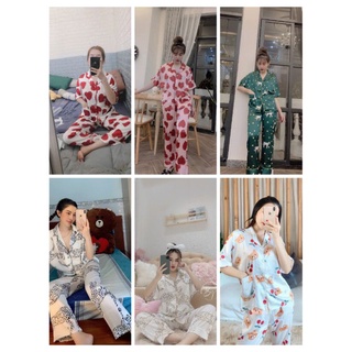 Bộ satin lụa cánh dơi tay ngắn quần dài
