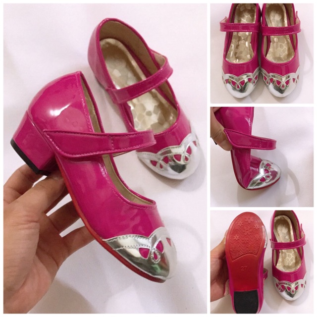 Giày cao gót cho bé gái 3cm 00211 sz25-34 Màu hồng sen