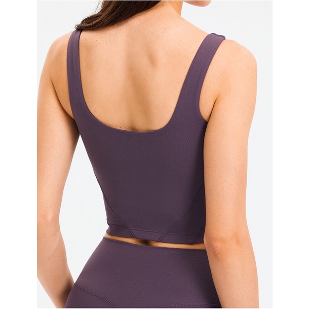 Áo Lót Thể Thao Lululemon Fold Tight Crop Tank 2022- Áo Tập Gym Cao Cấp Có Miếng Lót Nâng Ngực