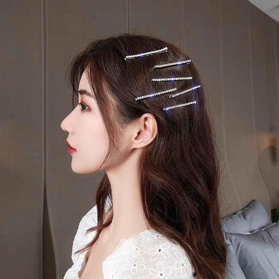 Kẹp Tóc Đính Đá Pha Lê Thanh Lịch Thời Trang Dành Cho Nữ