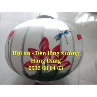 Đèn lồng tre vẽ Hội an size 30cm hoặc 45cm:hoa sen, màu tùy chọn