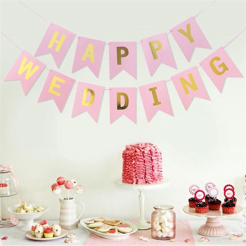 Dây treo chữ Happy Wedding trang trí phòng cưới, đám cưới