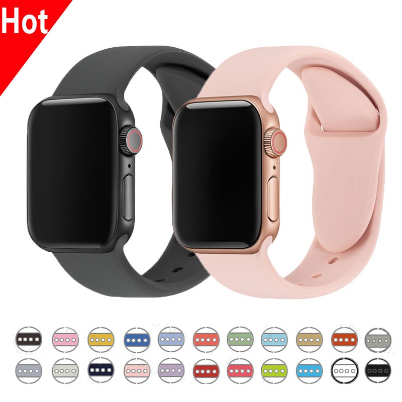 Dây Đeo Silicon Mềm Cho Đồng Hồ Thông Minh Iwatch Series 1 2 3 4 38mm 40mm 42mm 44mm