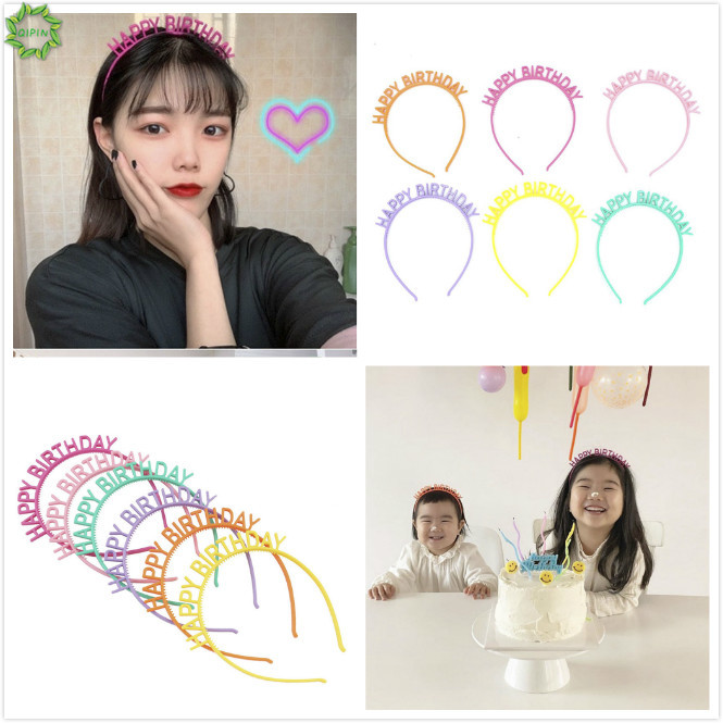 Cài tóc phối chữ Happy Birthday tùy chọn màu sắc dành cho người lớn và trẻ em