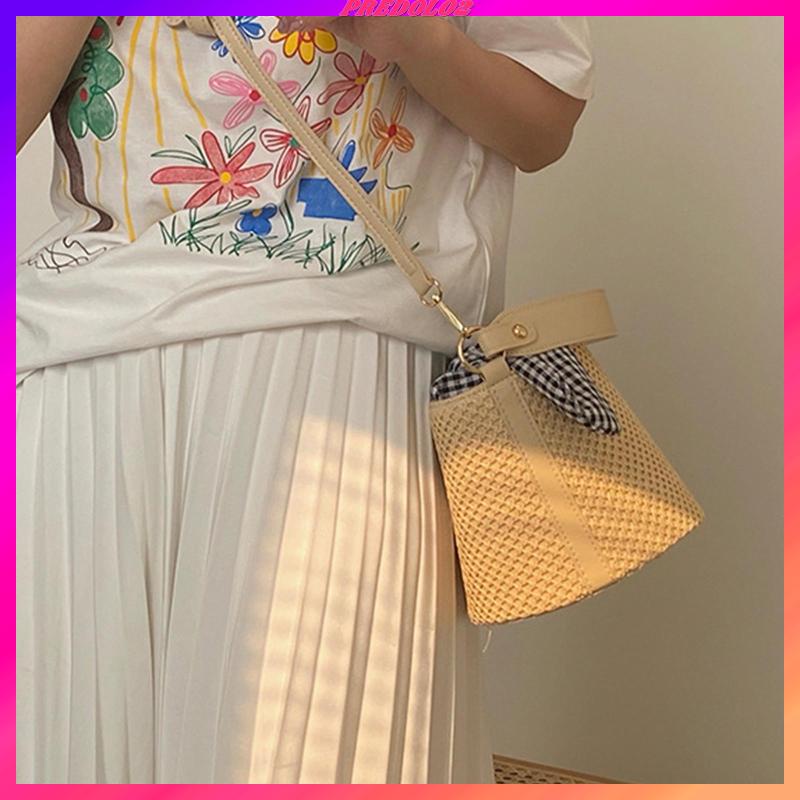 [Predolo2] Túi Xách Tote Đan Rơm Có Tay Cầm Phong Cách Bohemian Thường Ngày Cho Nữ