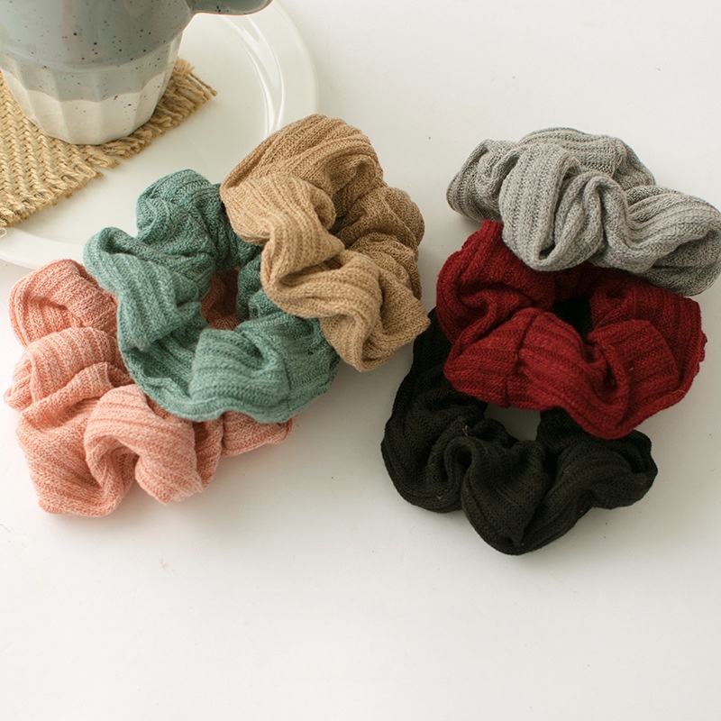 Cột tóc scrunchies trơn gân thanh lịch Mua Tất (muatatshop)