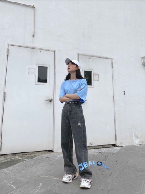 QUẦN JEAN XÁM KHÓI RÁCH CÁ TÍNH