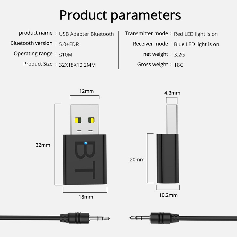 Bộ Thu Phát Âm Thanh Bluetooth 5.0 Cho Tv Pc Xe Hơi Jp1