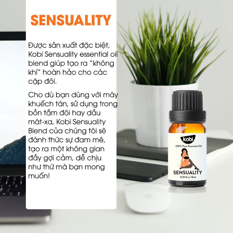 Tinh dầu Kobi Sensuality essential oil blend giúp giảm lãnh cảm, tăng hưng phấn -10ml