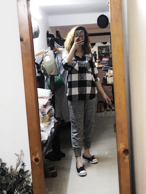 Sơmi caro trắng đen