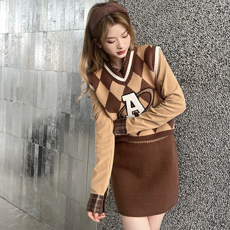 Áo len không tay cổ chữ V thời trang dành cho nữ