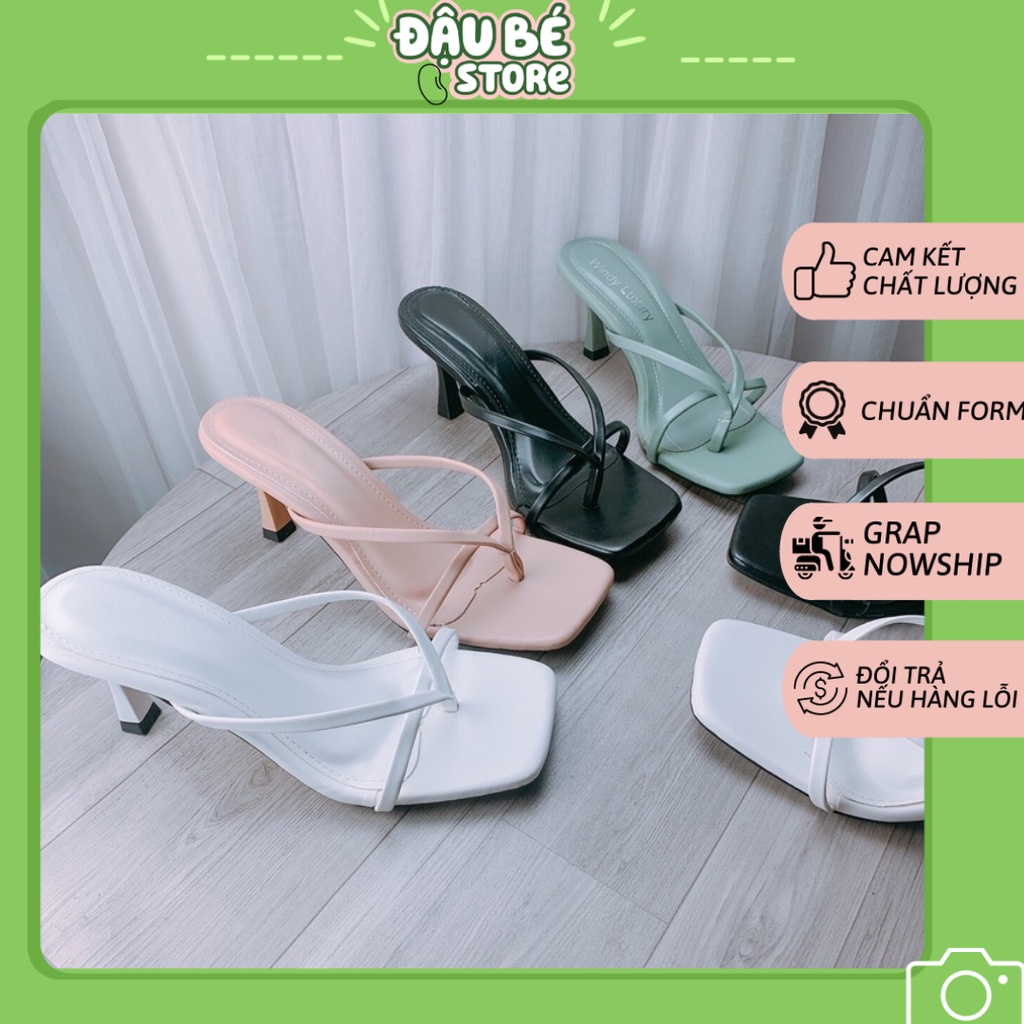 [Hot 2021] Dép Guốc Xăng- Đan Gót Nhọn Dây Mảnh 5 Phân - Kèm Ảnh Thật - Daube - D024