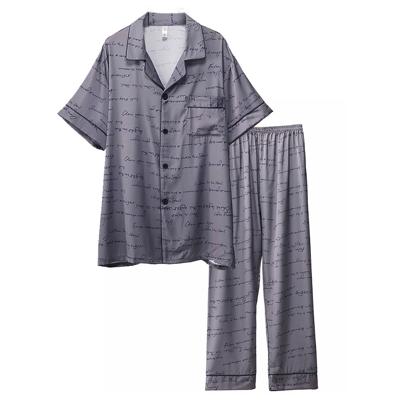 NG8752 Bộ pyjama nam ngắn tay lụa satin mềm mại cao cấp hàng nhập - Thời Trang Dương