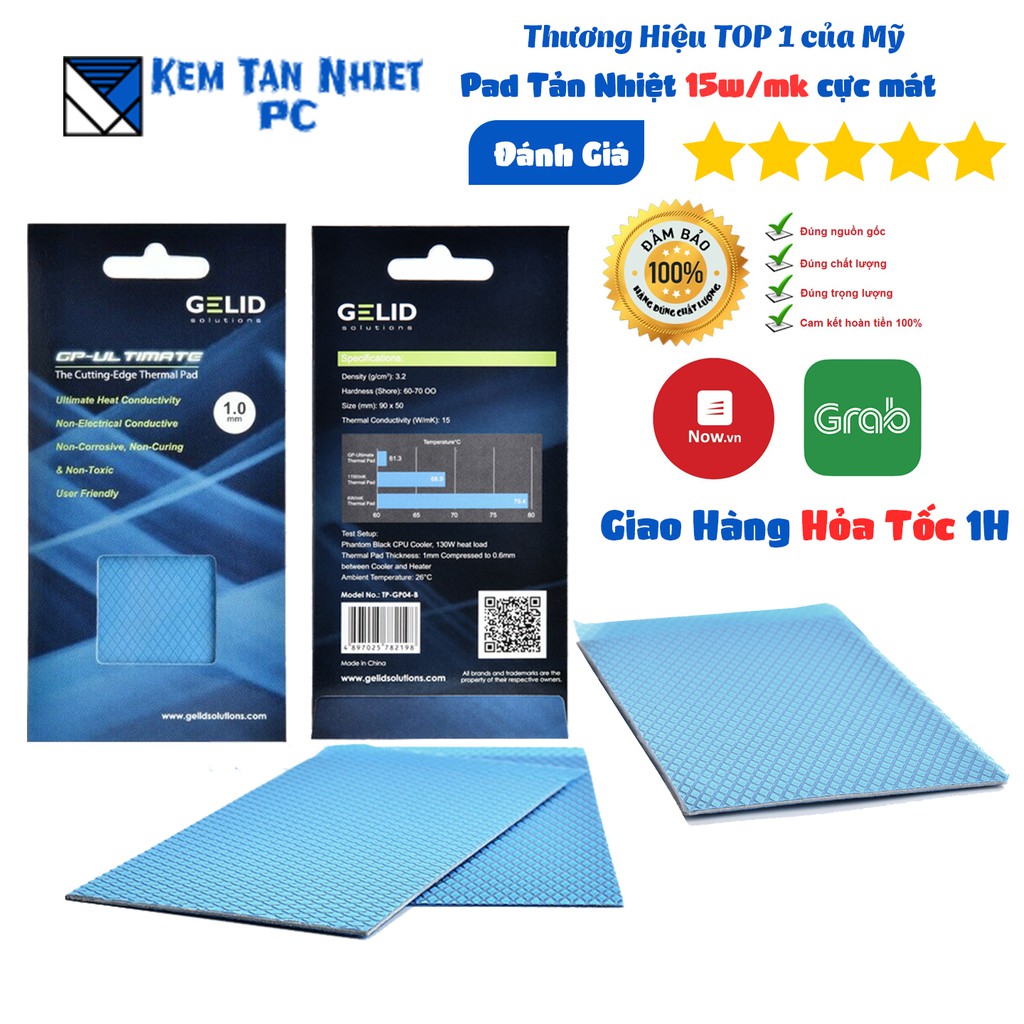 Miếng Tản Nhiệt Cao Cấp Gelid Thermal Pad Ultimate 15W/mk - Chính Hãng